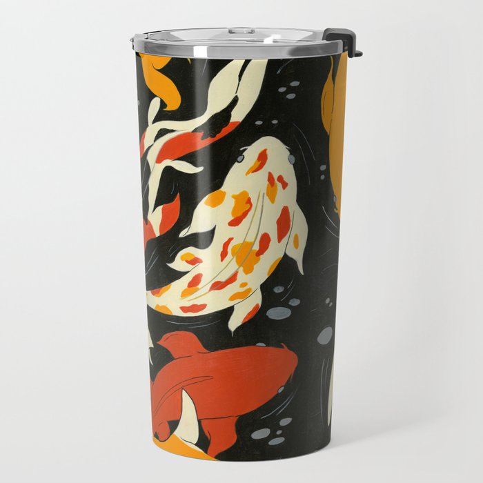 Koi in Black Water Travel Mug Gallery Image 2
