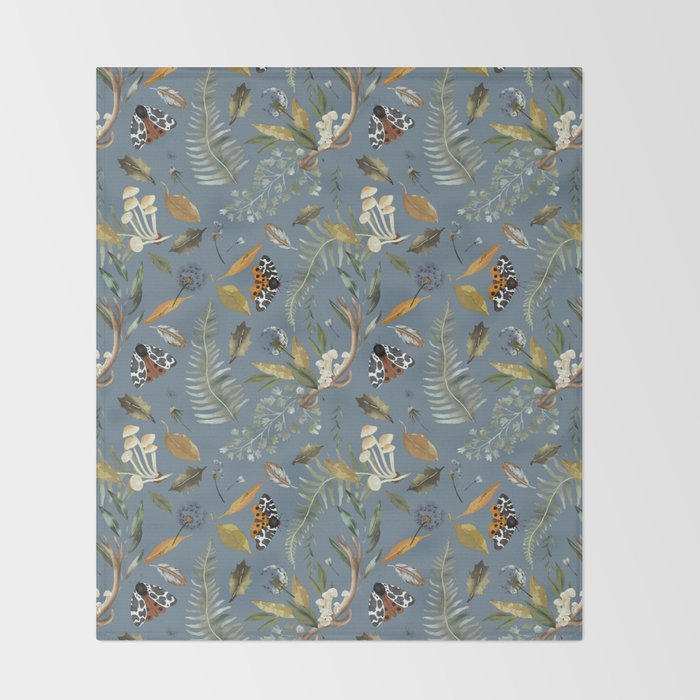 Moths Mystical Woodland B Throw Blanket Gallery Image 2