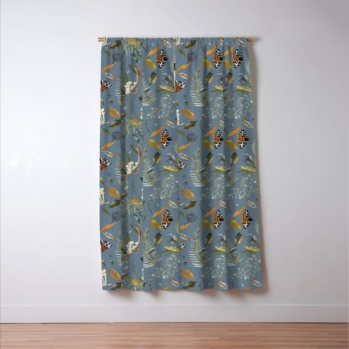 Moths Mystical Woodland B Window Curtain Gallery Image 3