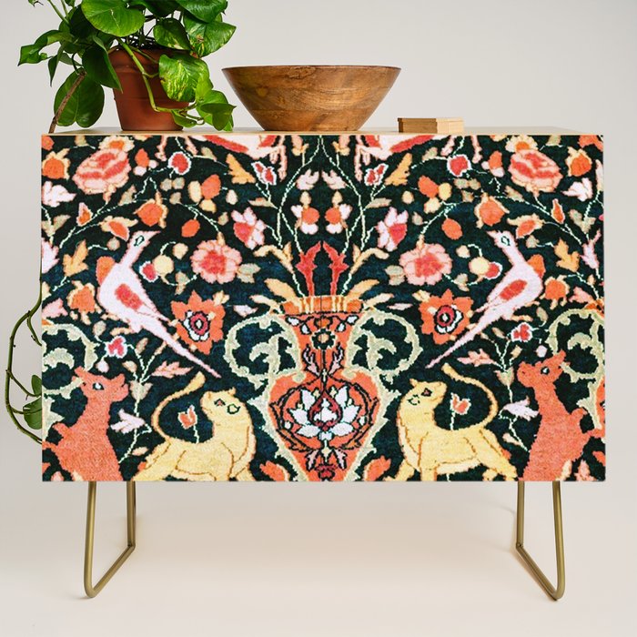 Vase Birds Animals Persian Rug Print Credenza Gallery Image 1