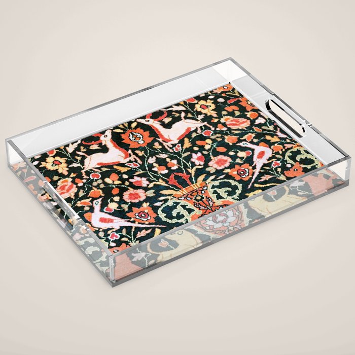 Vase Birds Animals Persian Rug Print Acrylic Tray Gallery Image 1