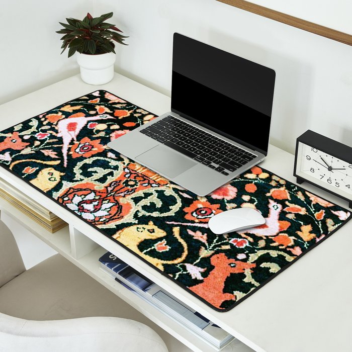 Vase Birds Animals Persian Rug Print Desk Mat Gallery Image 2