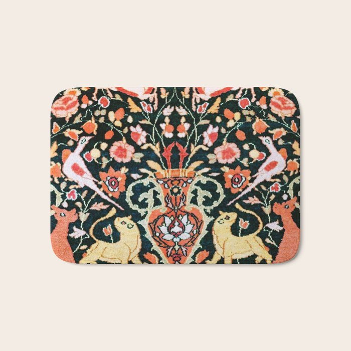 Vase Birds Animals Persian Rug Print Bath Mat Gallery Image 1