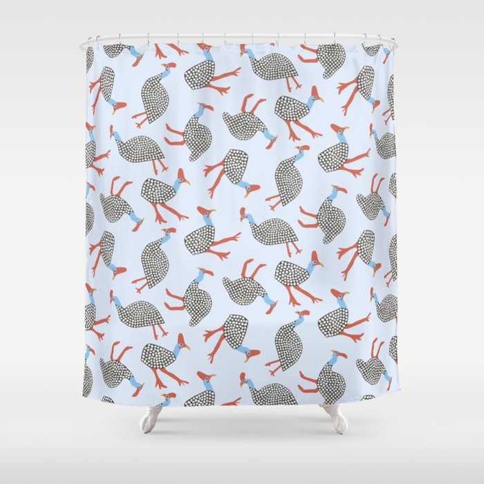Guinea Fowl Pattern Shower Curtain Gallery Image 1