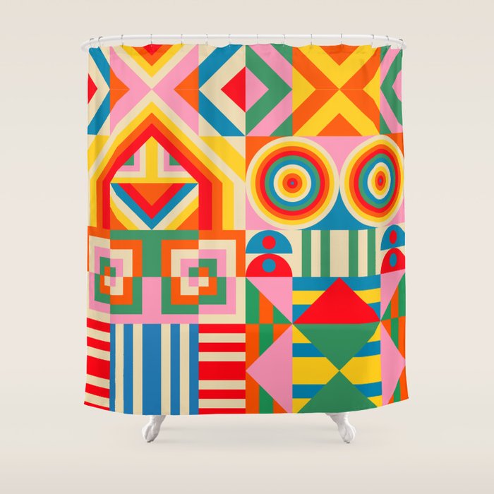 Happy Quilt Shower Curtain Gallery Image 1