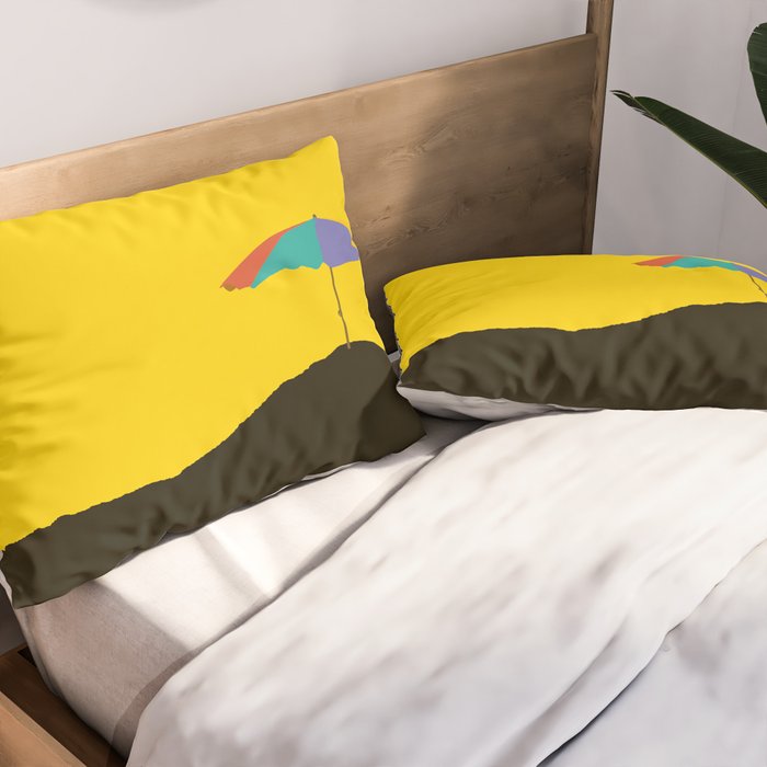 Colorful Parasol Black Yellow Background #decor #society6 #buyart Pillow Sham Gallery Image 2