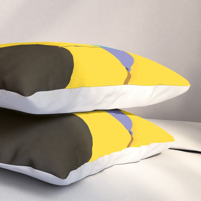 Colorful Parasol Black Yellow Background #decor #society6 #buyart Pillow Sham Gallery Image 3