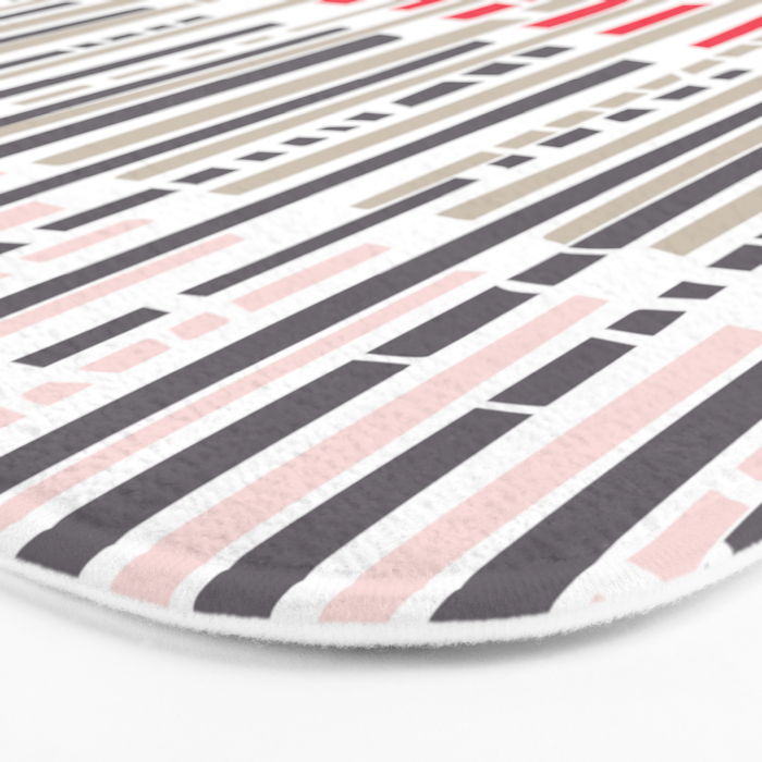 City life geometrics beams pearl pink Bath Mat Gallery Image 3