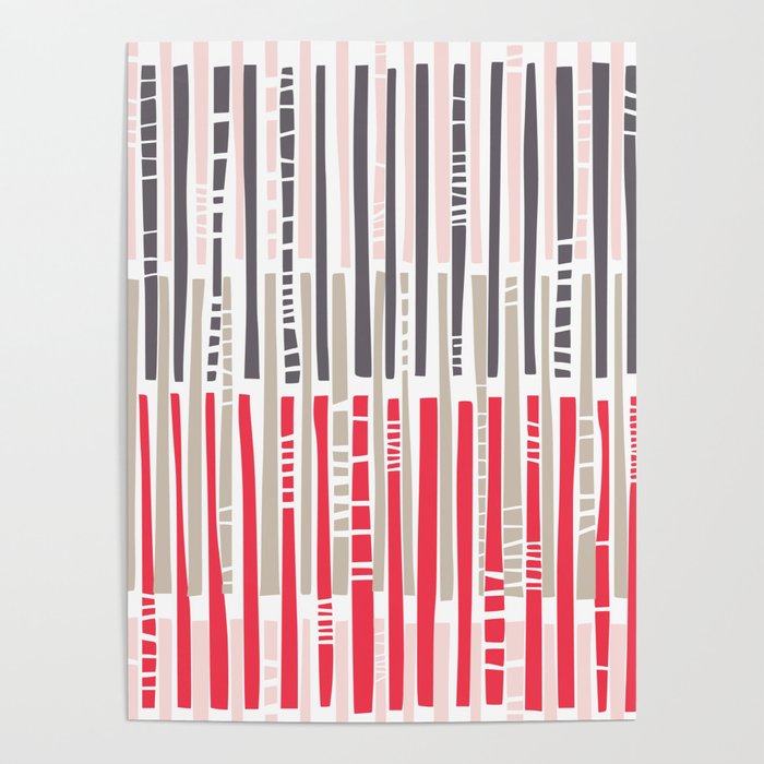 City life geometrics beams pearl pink Poster Gallery Image 4