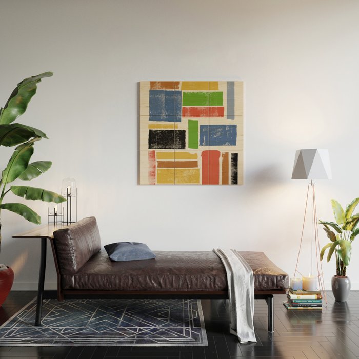 Lino Cut Balance Wood Wall Art Gallery Image 2