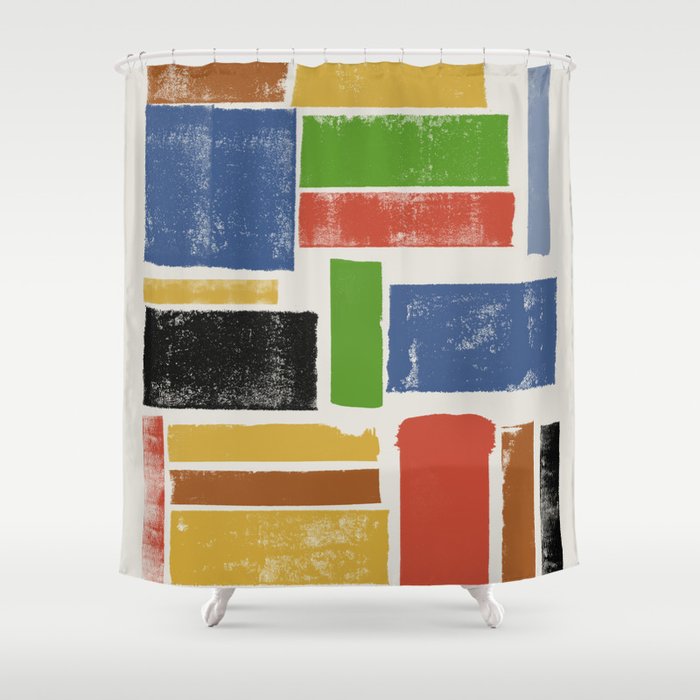 Lino Cut Balance Shower Curtain Gallery Image 1