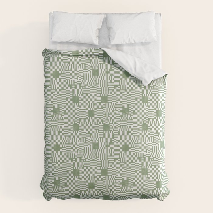 Green Op Art Vibes Duvet Cover Gallery Image 6