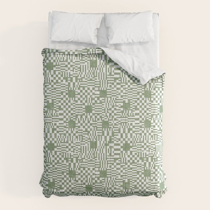 Green Op Art Vibes Comforter Gallery Image 6