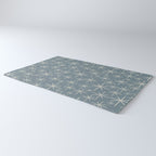 Twinkling Mid Century Modern Starburst Pattern Neutral Blue Gray Rug Gallery Image 3