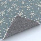 Twinkling Mid Century Modern Starburst Pattern Neutral Blue Gray Rug Gallery Image 4
