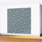 Twinkling Mid Century Modern Starburst Pattern Neutral Blue Gray Wall Mural Gallery Image 2