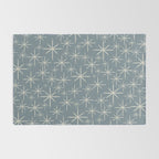 Twinkling Mid Century Modern Starburst Pattern Neutral Blue Gray Rug Gallery Image 2