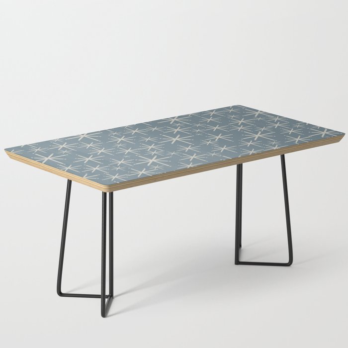 Twinkling Mid Century Modern Starburst Pattern Neutral Blue Gray Coffee Table Gallery Image 1