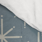 Twinkling Mid Century Modern Starburst Pattern Neutral Blue Gray Comforter Gallery Image 4