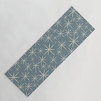 Twinkling Mid Century Modern Starburst Pattern Neutral Blue Gray Yoga Mat Gallery Image 1