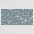Twinkling Mid Century Modern Starburst Pattern Neutral Blue Gray Desk Mat Gallery Image 3