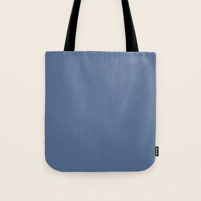 Vintage Blue Solid Color Tote Bag Gallery Image 1