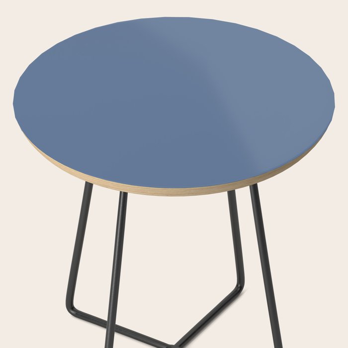 Vintage Blue Solid Color Side Table Gallery Image 2