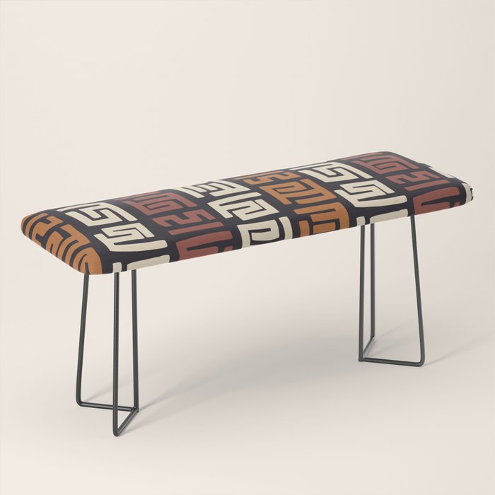 African Kuba Cloth Bench Gallery Image 1