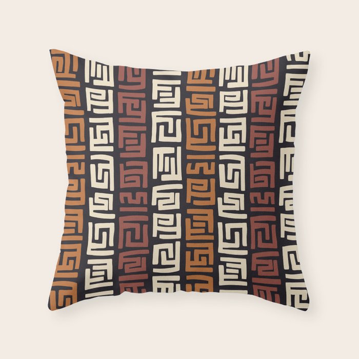 African Kuba Cloth Throw Pillow Gallery Image 1