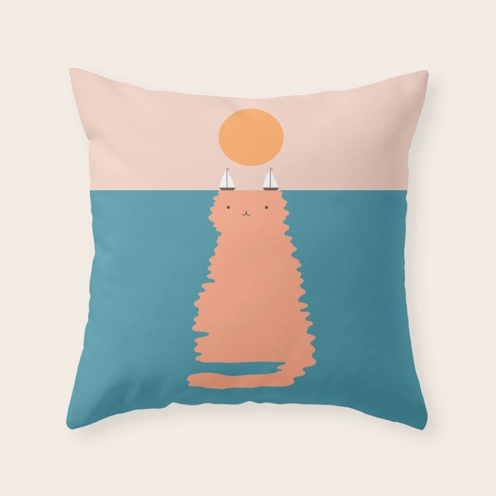 Cat Landscape 170 Throw Pillow Gallery Image 6