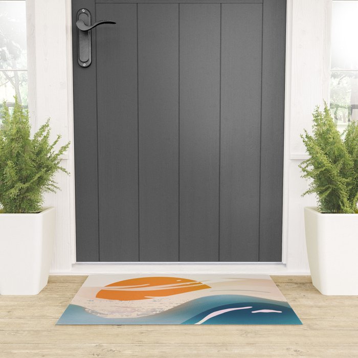 Abstract Waves Welcome Mat Gallery Image 3