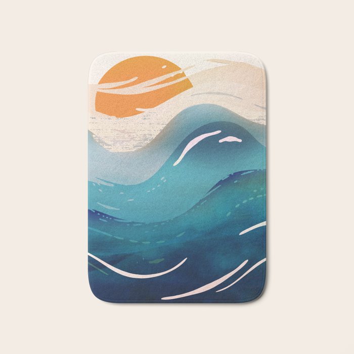 Abstract Waves Bath Mat Gallery Image 1
