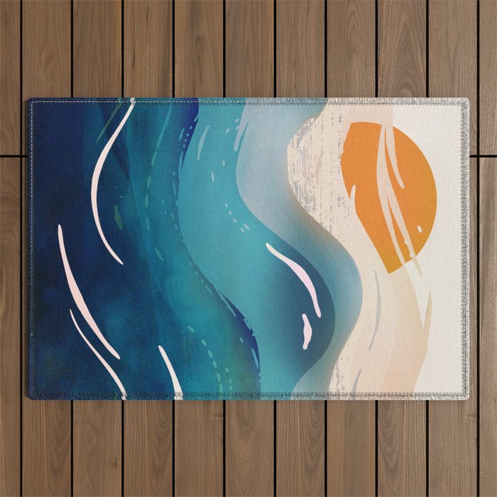 Abstract Waves Outdoor Rug Gallery Image 1