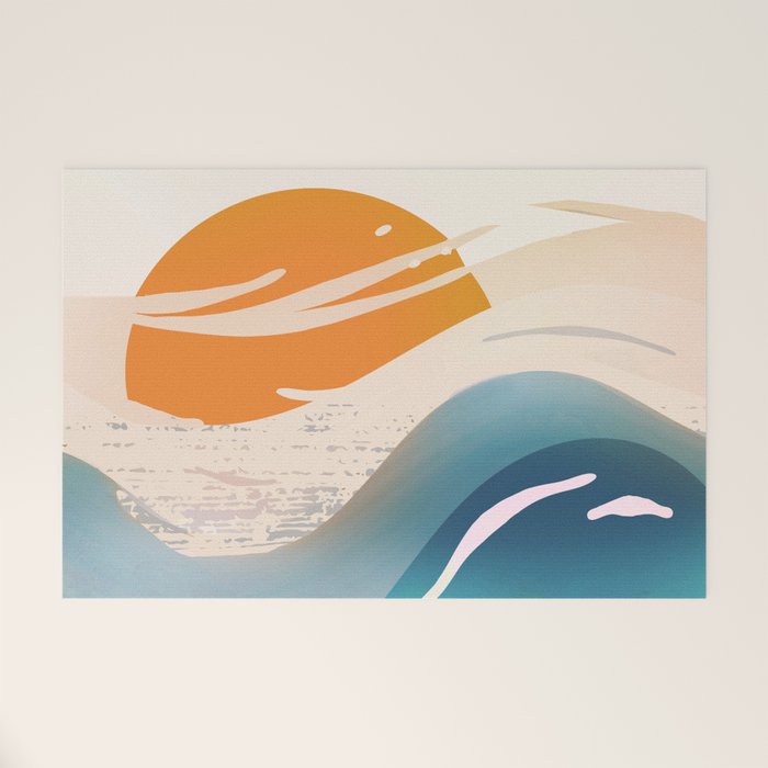 Abstract Waves Welcome Mat Gallery Image 1