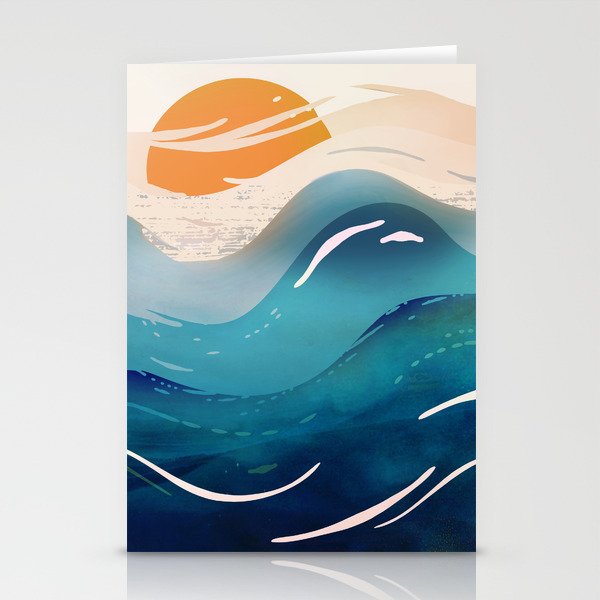 Abstract Waves Stationery Card Gallery Image 2