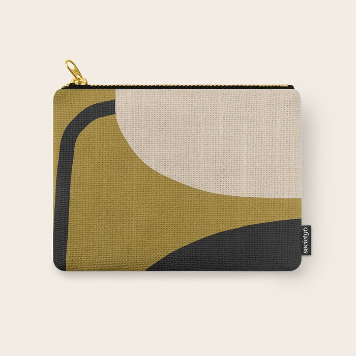 Abstract Flora - ochre black & white Carry All Pouch Gallery Image 1