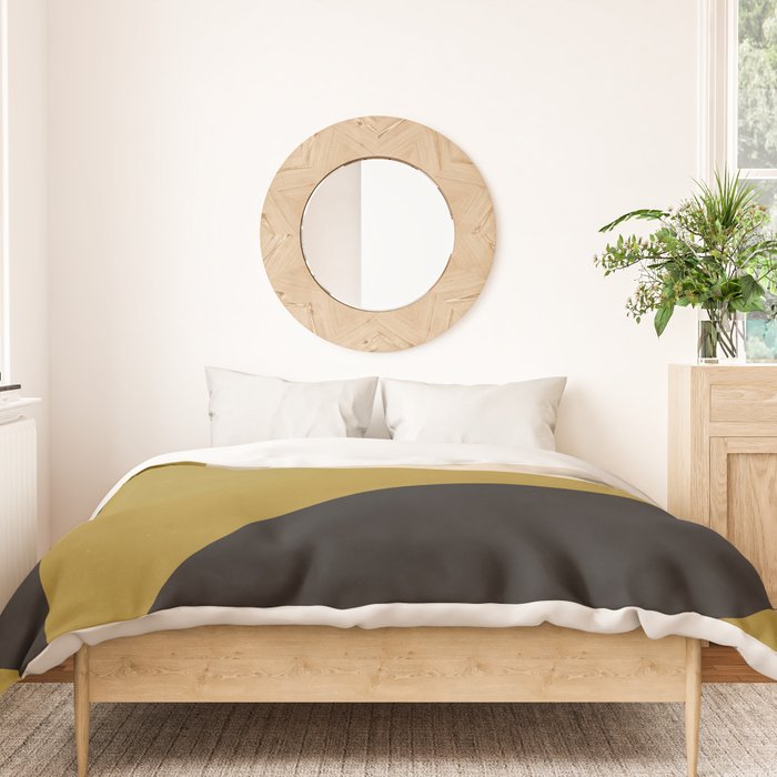 Abstract Flora - ochre black & white Duvet Cover Gallery Image 3