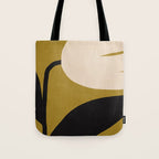 Abstract Flora - ochre black & white Tote Bag Gallery Image 1