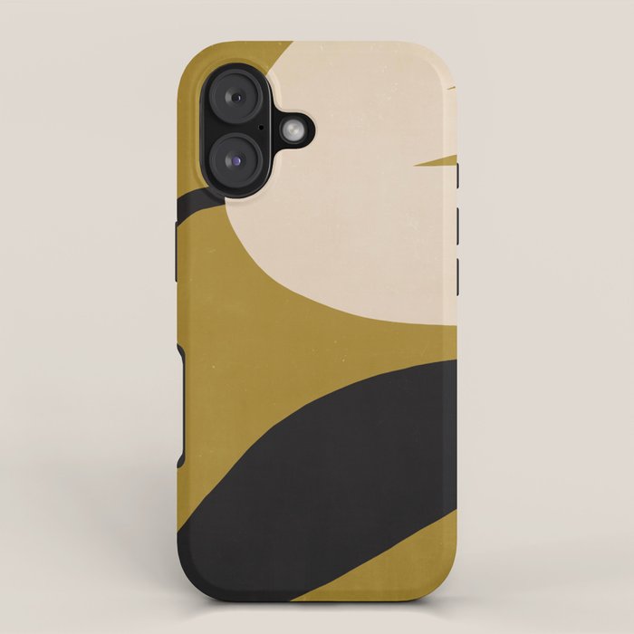 Abstract Flora - ochre black & white iPhone Case Gallery Image 1