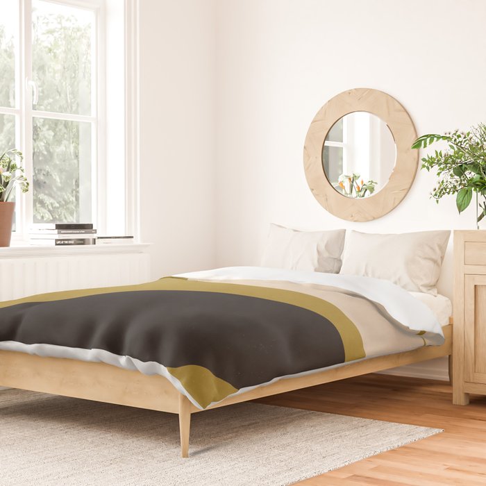 Abstract Flora - ochre black & white Duvet Cover Gallery Image 2