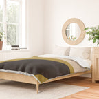 Abstract Flora - ochre black & white Duvet Cover Gallery Image 2