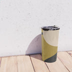 Abstract Flora - ochre black & white Travel Mug Gallery Image 4