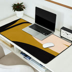 Abstract Flora - ochre black & white Desk Mat Gallery Image 2