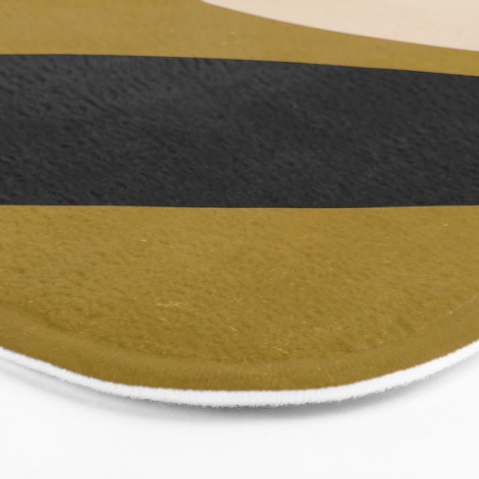 Abstract Flora - ochre black & white Bath Mat Gallery Image 3