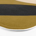 Abstract Flora - ochre black & white Bath Mat Gallery Image 3