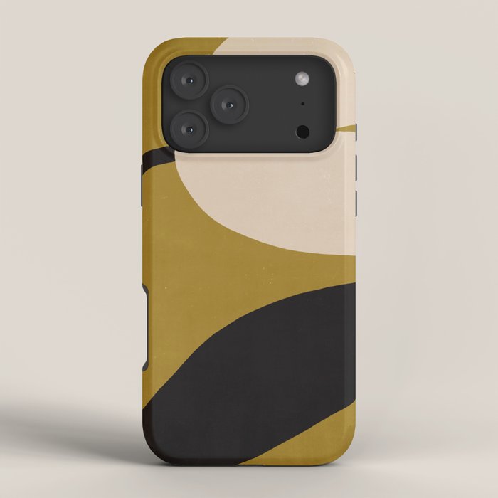 Abstract Flora - ochre black & white iPhone Case Gallery Image 4