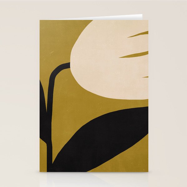 Abstract Flora - ochre black & white Stationery Card Gallery Image 2