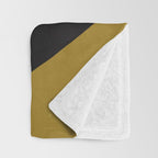 Abstract Flora - ochre black & white Throw Blanket Gallery Image 3