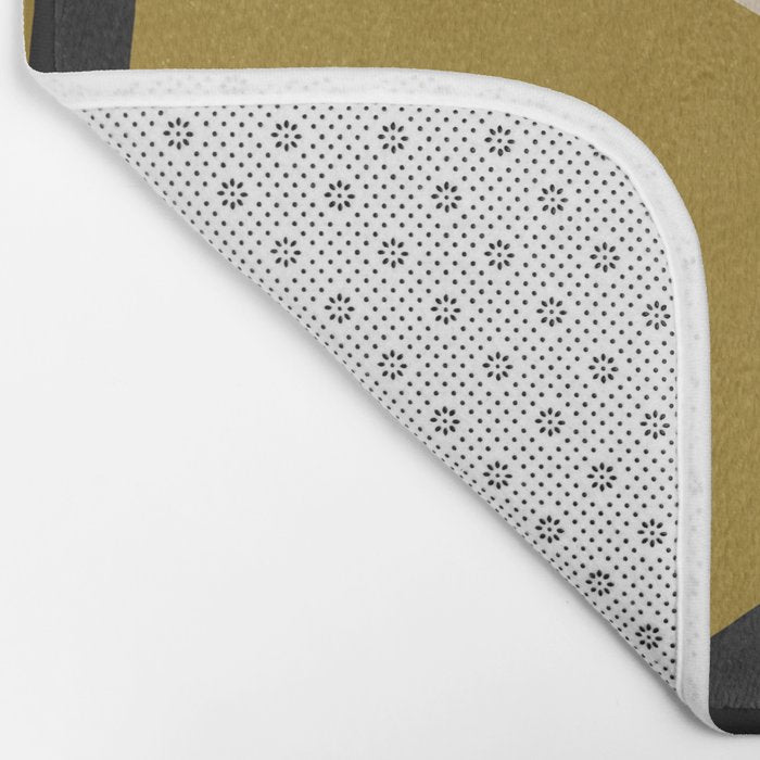 Abstract Flora - ochre black & white Bath Mat Gallery Image 2