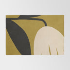Abstract Flora - ochre black & white Rug Gallery Image 2